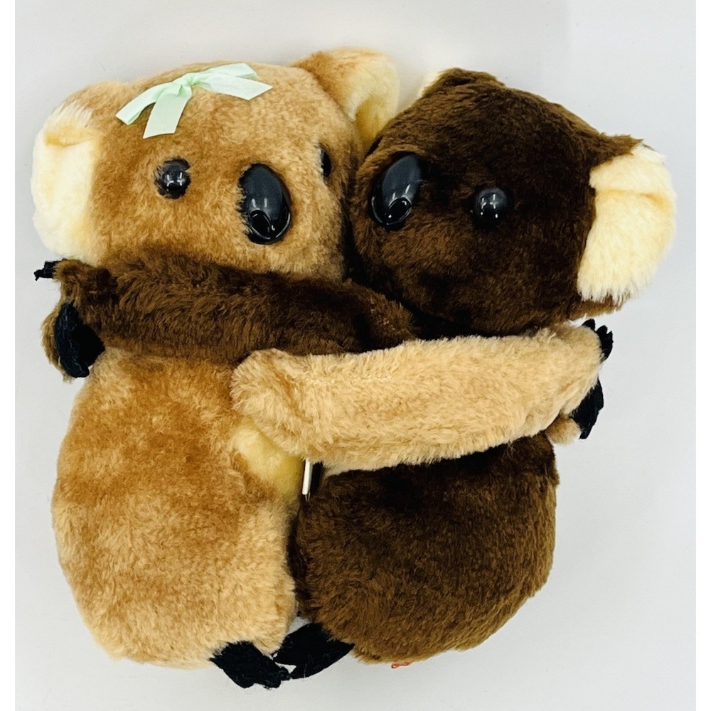 Vintage Dakin Hugging Koala Bears Plush Set 1978 Stuffed Animals